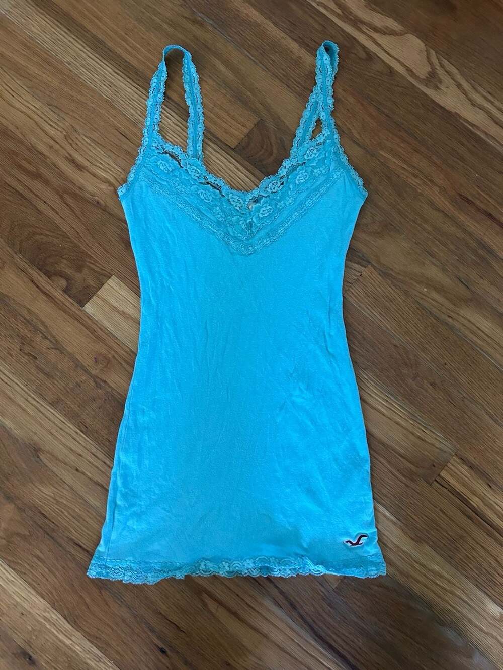 Y2K Hollister Light Blue Lace Cami Top